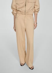 Flowy straight-fit pants - Women | MANGO OUTLET USA