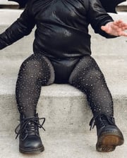 PREORDER! Rhinestone Fishnet Tights - Black