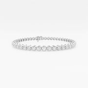 5 ctw Round Lab Grown Diamond Four-Prong Tennis Bracelet - 7 Inches 14K White Gold, DE, VS1