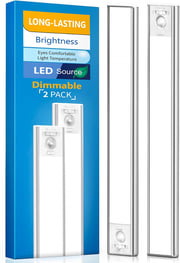 Didisky Under Cabinet Lighting, LED Motion Sensor Light Indoor, 2200mAh USB Rechargeable Closet Lights Battery Operated, Stick On Magne