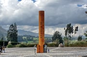 Tourism site on the equator in Cayambe, Ecuador