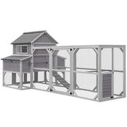 Aivituvin-AIR46 134.5" Extra Large Chicken Coop with Run for 8-10 Chickens ( Inner Space 55.12ft²)