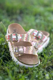 Corky’s Rumor Has It Natural Multi Sandals