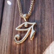Eye of Horus Gold Necklace Pendant & Franco Box Chain