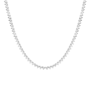 White Sapphire Three-Prong Tennis Necklace