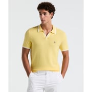 Textured Johnny Collar Sweater Polo