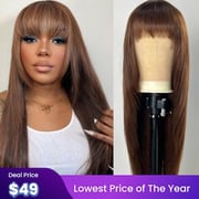 
        Julia Hair Mocha Medium Brown Hair Straight Layer Hair Cut Glueless Human Hair Wigs With Bangs 50% Off Flash Sale
      