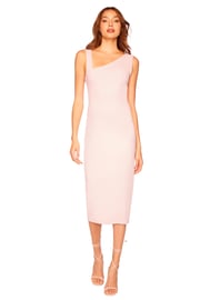 angled strap tank midi dress