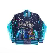 YOUTH BADBOY NIGHTLIFE SATIN JACKET BLACK/BLUE