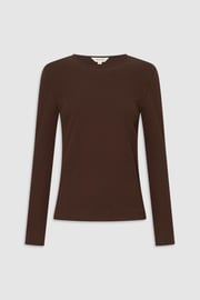 EVE FINE RIB TEE Dark Chocolate