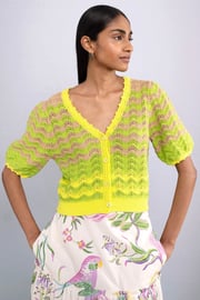 Kate Chevron Cardigan Chive