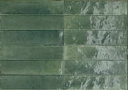 Magnolia Distressed Subway Tile Green 2.5x9.5