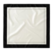 Silk Square Head Scarf - Black/Ivory