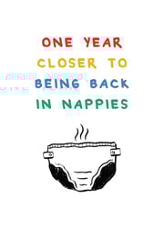 Back In Nappies Birthday Card