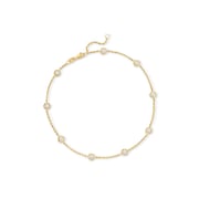 1.00 ct. t.w. Diamond Station Anklet in 14kt Yellow Gold. 9"