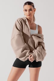 Zip Cloud Hoodie - Taupe