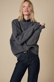 The Cashmere Signature Crew in Charcoal