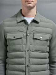Hybrid Quilted Overshirt in Sage