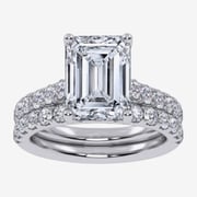 EMERALD CUT (H-I / SI1-SI2) Signature By Modern Bride Emerald Cut Womens 2 CT. T.W. Lab Grown White Diamond Bridal Set in 14K Gold