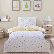 Summer Fruits Duvet Cover and Pillowcase Set - White | Wilko