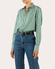 The Boyfriend Stripe Tencel™ Button-Up Shirt