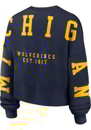 Nike Michigan Wolverines Womens Blue Phoenix Crew Sweatshirt
