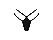 Black Strappy Mesh Thong