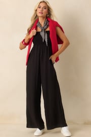Z Supply Black Rayon Beachside Smocked Jumpsuit