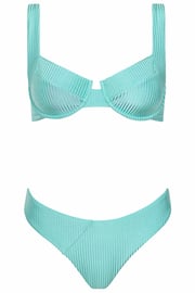 Laguna Bikini Seafoam Ribbed Set