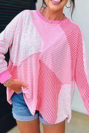 PREORDER! ETA 10/3 Sunday Stripe Sachet Pink Patchwork Top **SHIPPING EXPECTED TO BEGIN ON DATE 10/3**