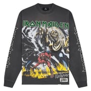 Iron Maiden Number Of The Beast L/S Tee | Sunfade Grey
