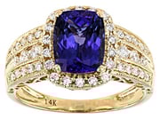Cruise Ship Collection Blue Tanzanite 14k Yellow Gold Ring 2.27ctw