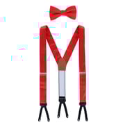 Sutton Solid Color Silk Brace and Bow Tie Combo
