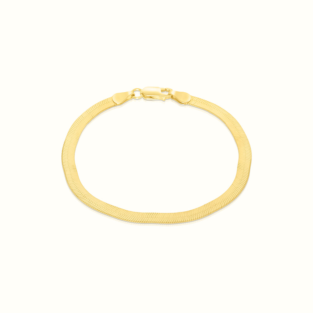 Women's Vermeil Herringbone Bracelet 4mm