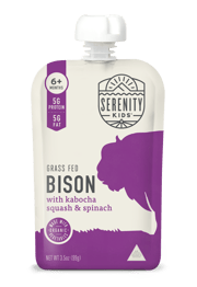 Grass Fed Bison Baby Food Pouch with Organic Kabocha Squash and Spinach