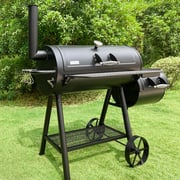Captiva Designs 2-In-1 Charcoal Smoker Grill with Offset Smoke Box