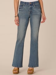 "Ab"solution High Rise Out There Flare Jeans with Subtle Destruction