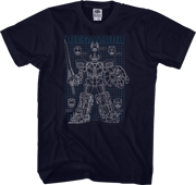 Schematic Megazord Mighty Morphin Power Rangers T-Shirt