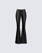 Brady Black Lace Up Pant