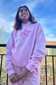 Light Pink Bows & Stars Sorority Hoodie