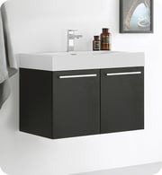 Fresca FCB8089BW-I Vista 30" Black Modern Bathroom Vanity with Integrated Sink