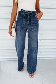 (PREORDER) KANCAN Brinley High Rise Wide Leg Flare Trouser Jeans