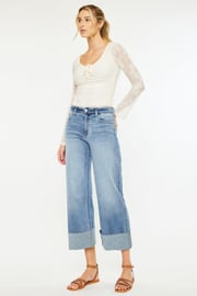 Leslie Essentials High Rise Crop Wide Leg Jeans
