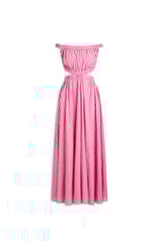 STRIPE VOILE DRESS - PINK.RASPBERRY