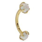 Pearl Prong-Set Curved Barbell