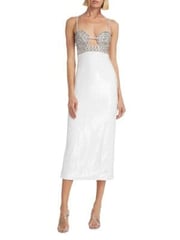 Beaded & Sequined Midi-Dress