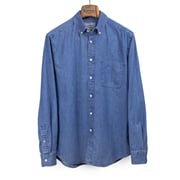 Button down collar shirt in medium washed denim