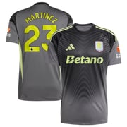 Aston Villa adidas Goalkeeper Shirt 2025-26 with Martinez 23 printing