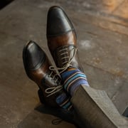 The Harolds - A Blue and Tan Striped Sock