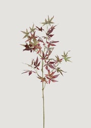 Fake Japanese Maple Leaf Branch in Fall Burgundy Green - 39"